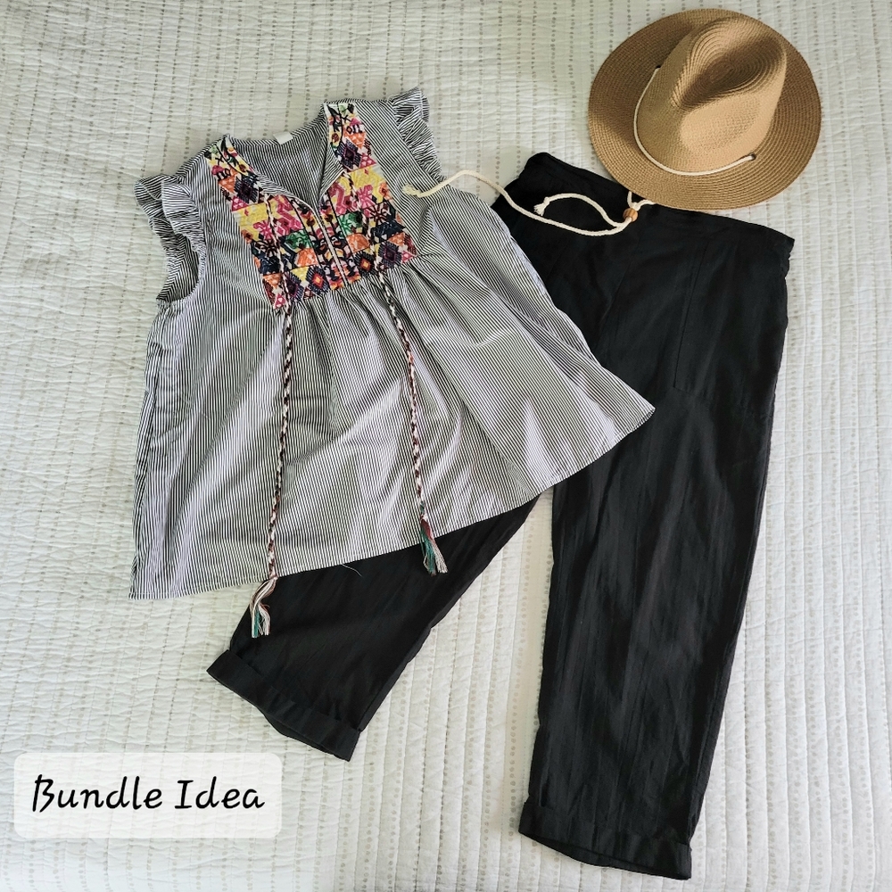 Embroidered cotton top